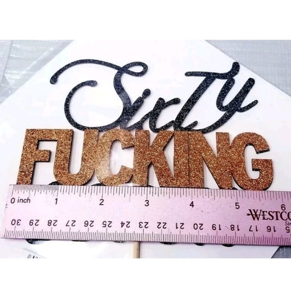 Humorous Vulgar Cake Topper, 67th Birthday or Anniversary - Picture 3 of 4